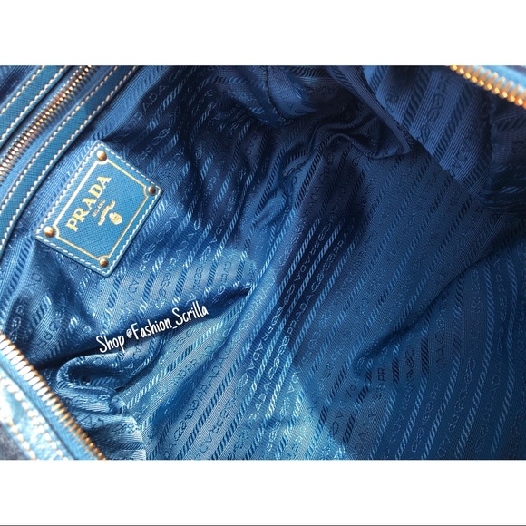 PRADA Bauletto Handbag Denim Shoulder Bag Crossbody Convertible Hand Bag - Picture 3 of 7